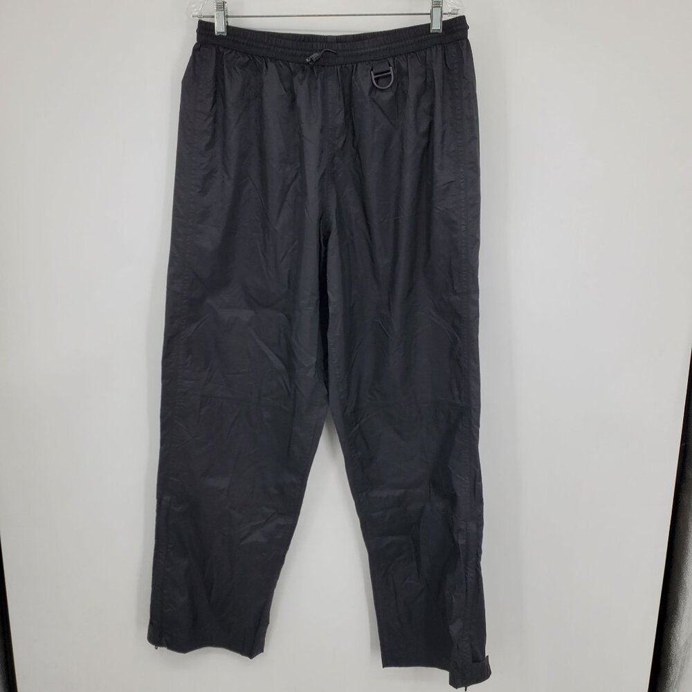 Field & Stream Men's Black Waterproof Pull On‎ Rain Wind Nylon Pants Medium